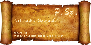 Palicska Szecső névjegykártya